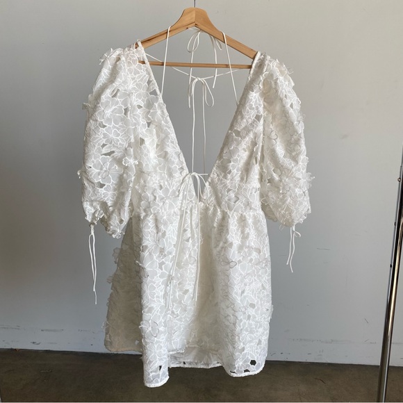 $230 NWT White For Love And Lemons “Leighton” Mini Dress Sz 2X - Picture 4 of 12
